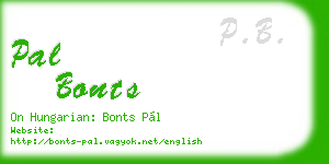 pal bonts business card